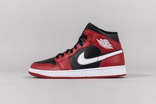 Air Jordan 1 Mid Black and Gym Red